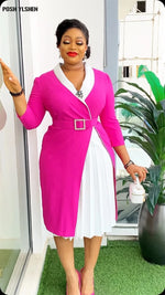 Elegant African Pleated Patchwork Maxi Dress for Women – Sleeveless Summer Party Dress - Free Delivery Worldwide only at Flexi Africa