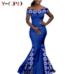 Elegant African Wedding Couple Outfits – Women's Slim Fit Mermaid Dress & Men's Bazin Riche Jacket Pant Set with Hat - Free Delivery Worldwide only at Flexi Africa