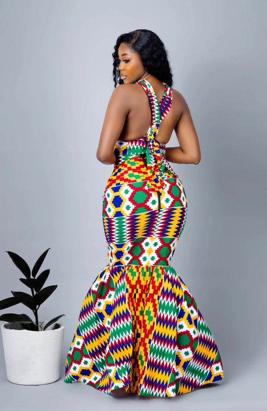 Elegant Chenai African Print Set | Kente & Ankara Clothing - Free Delivery Worldwide only at Flexi Africa