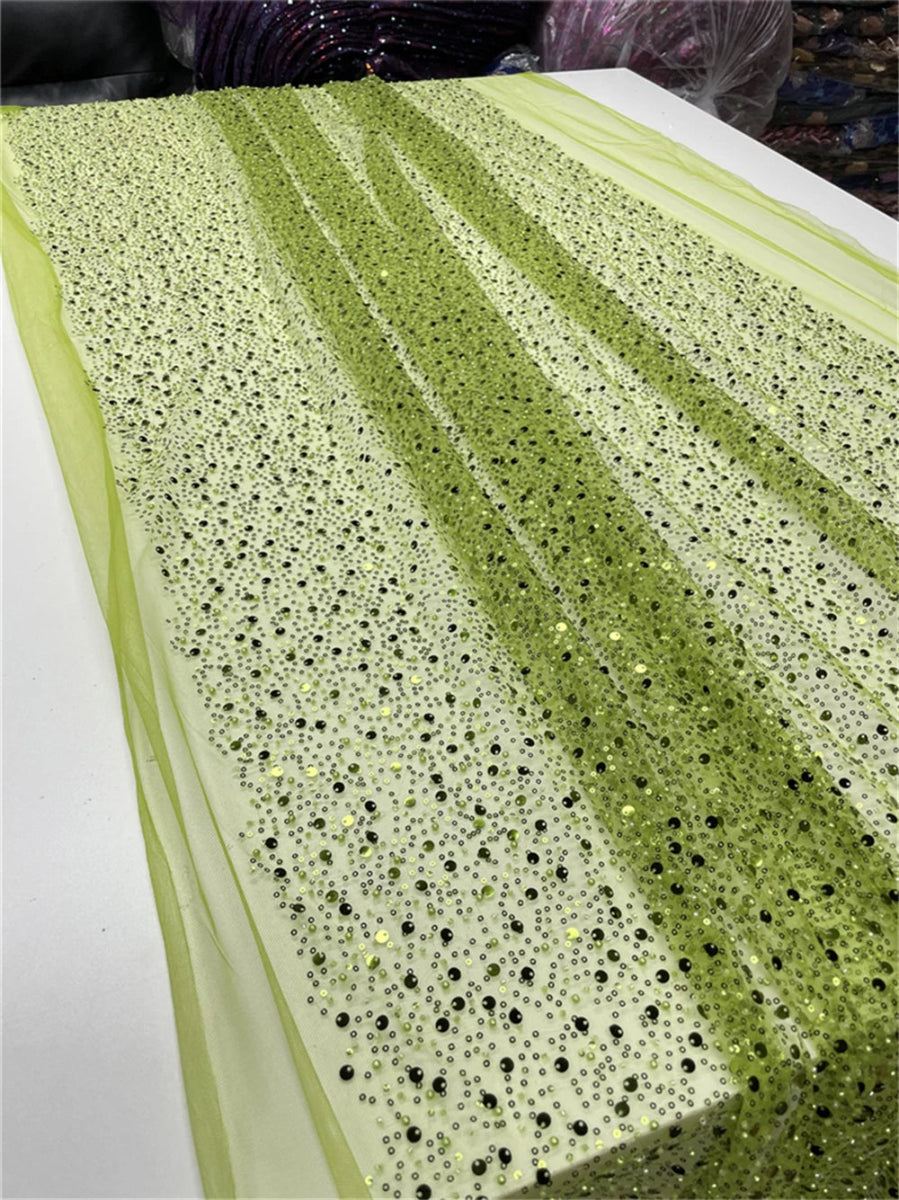 Elegant Lace Fabric – French Tulle Net with Sequins for Bridal and Special Occasion Gowns - Free Delivery Worldwide only at Flexi Africa