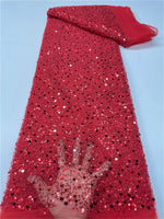 Elegant Lace Fabric – French Tulle Net with Sequins for Bridal and Special Gowns - Free Worldwide only at Flexi Africa