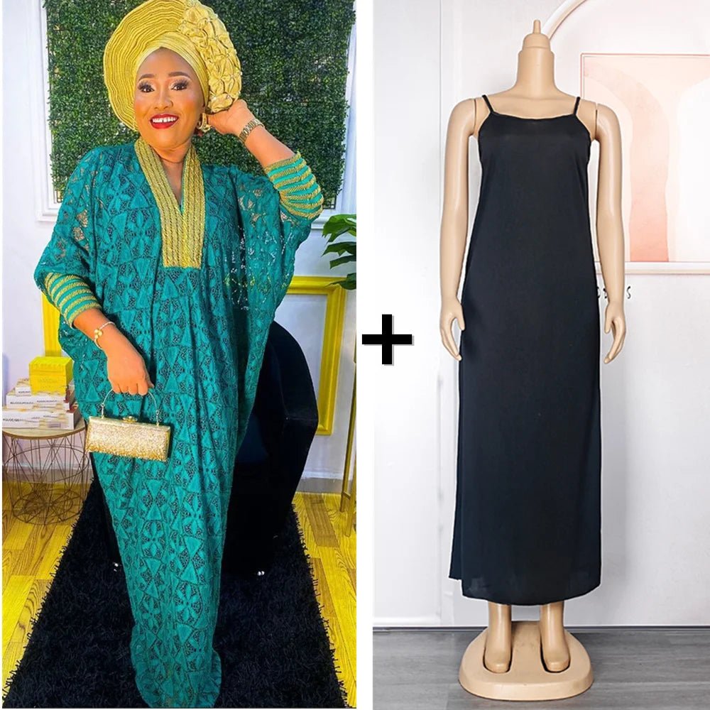 Elegant Plus - Size African Dress for Women – Traditional Dashiki Lace Boubou Gown for Weddings and Occasions (Maxi Dress) - Free Delivery Worldwide only at Flexi Africa