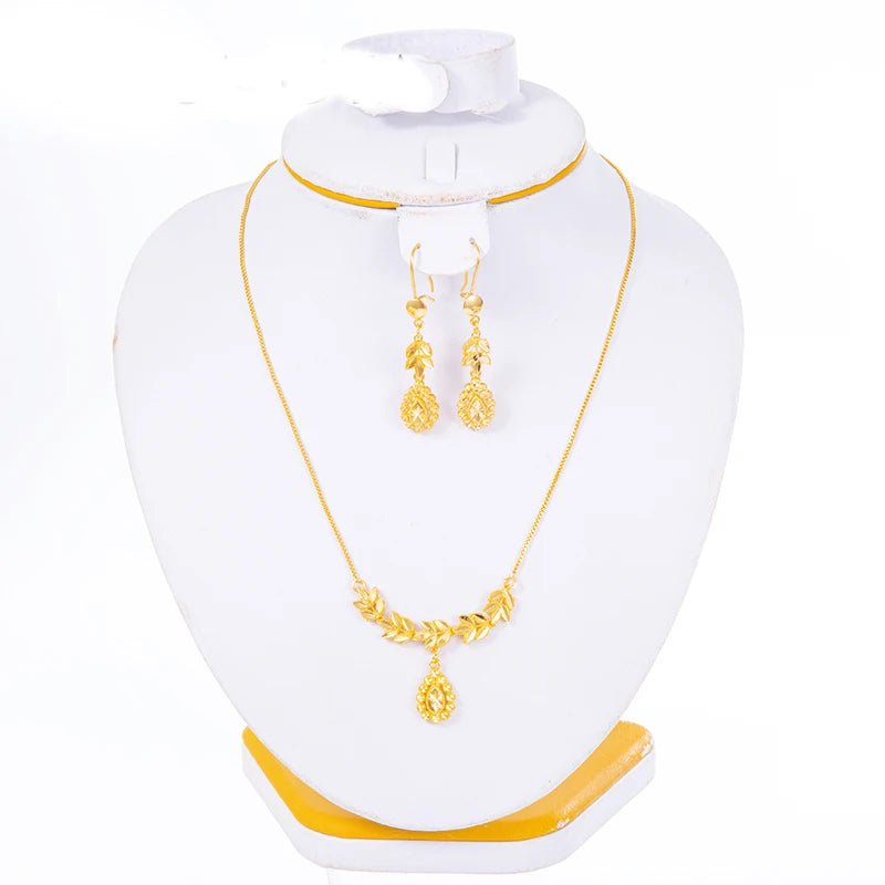 Ethiopian Heart Necklace & Earrings for Women - Elegant Bridal Dowry Jewelry - Free Delivery Worldwide only at Flexi Africa