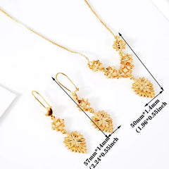 Ethiopian Heart Necklace & Earrings for Women - Elegant Bridal Dowry Jewelry - Free Delivery Worldwide only at Flexi Africa