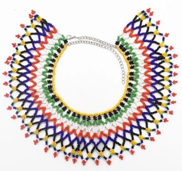 Ethnic African Big Chunky Bib Statement Choker - A Vibrant and Multicolored Beaded Necklace Perfect for Women - Flexi Africa