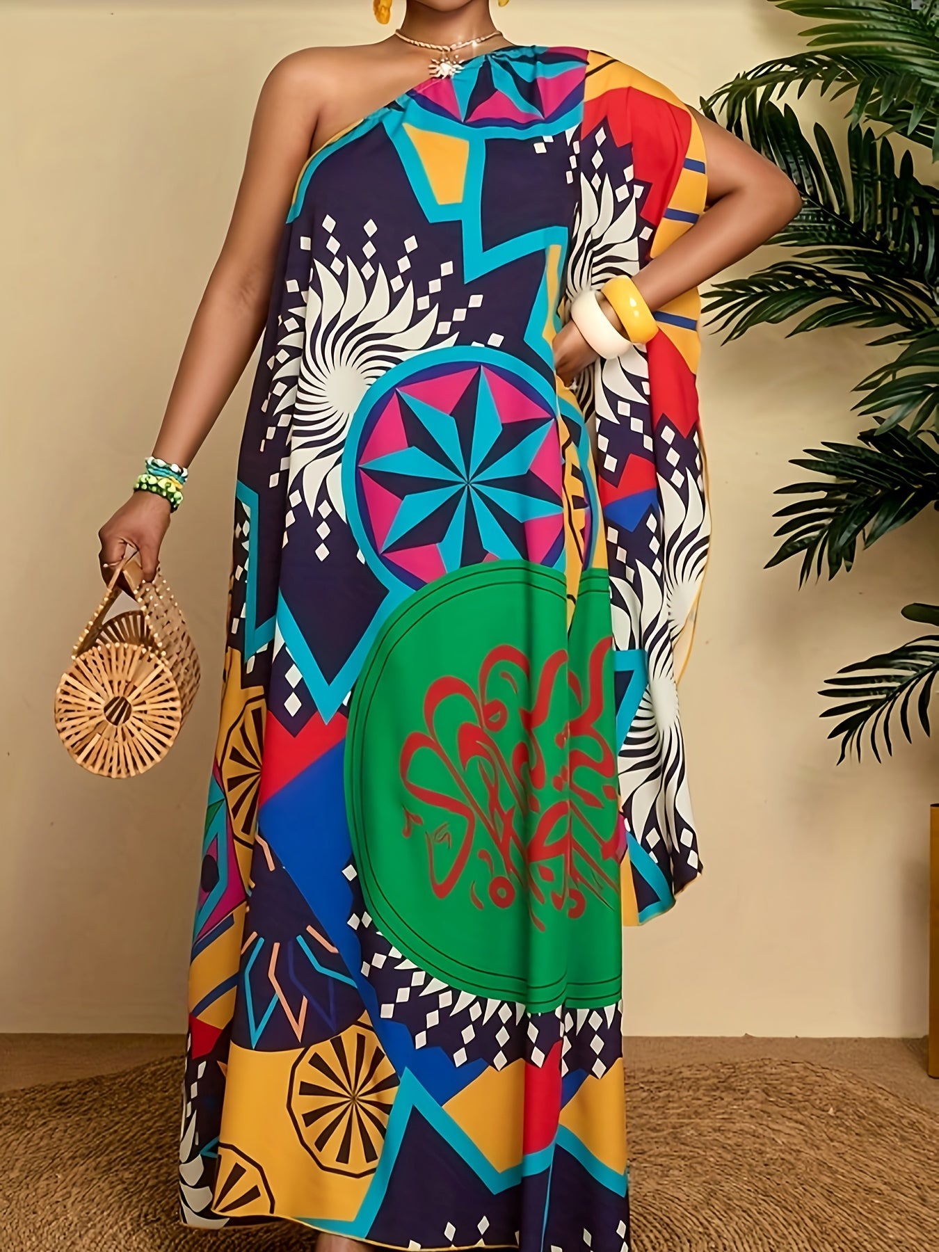 Buy Plus Size Women’s Summer Dress – South African Starry Sky and Sun Element Print for only $19.50 at Flexi Africa!