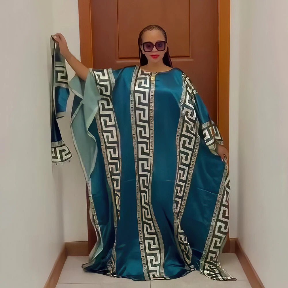 fashion african dresses for woman digital printing evening dress batwing sleeve african dresses for women 2024 - Free Delivery Worldwide only at Flexi Africa
