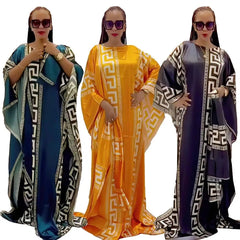 fashion african dresses for woman digital printing evening dress batwing sleeve african dresses for women 2024 - Free Delivery Worldwide only at Flexi Africa