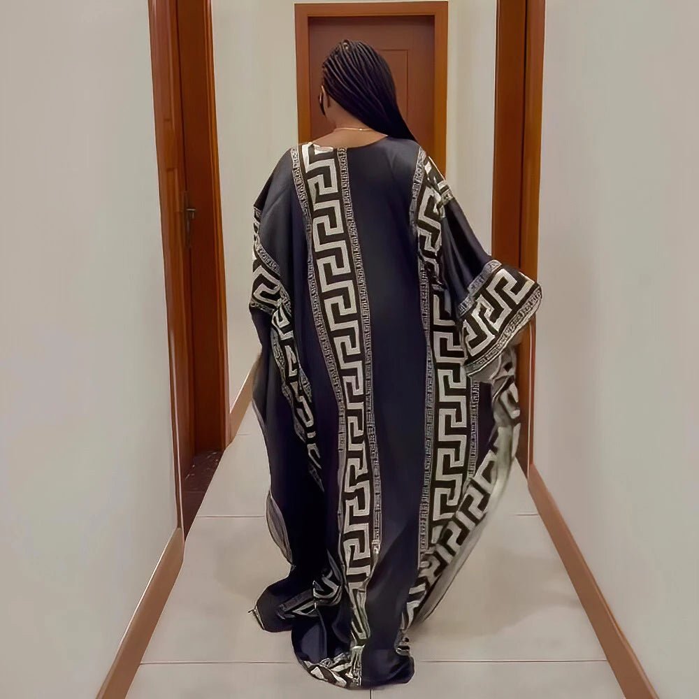 fashion african dresses for woman digital printing evening dress batwing sleeve african dresses for women 2024 - Free Delivery Worldwide only at Flexi Africa