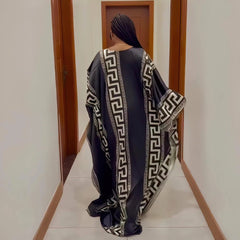 fashion african dresses for woman digital printing evening dress batwing sleeve african dresses for women 2024 - Free Delivery Worldwide only at Flexi Africa