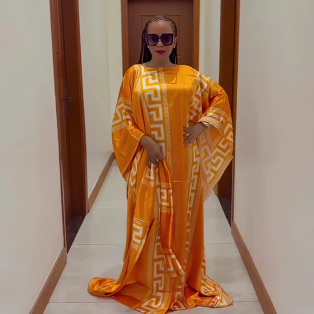 fashion african dresses for woman digital printing evening dress batwing sleeve african dresses for women 2024 - Free Delivery Worldwide only at Flexi Africa