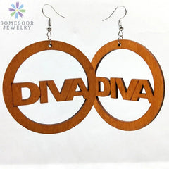 Fashion Laser-Cut Wooden African Map Drop Earrings: Traditional Ethnic Pendant Dangle Jewelry for Women - Flexi Africa