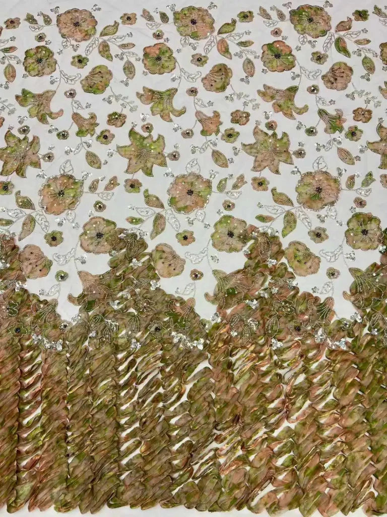 Flower Fabric Nigerian African Fabric for Couture Sewing – Wedding, Evening & Prom Dress - Free Delivery Worldwide only at Flexi Africa