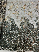 Flower Fabric Nigerian African Fabric for Couture Sewing – Wedding, Evening & Prom Dress - Free Delivery Worldwide only at Flexi Africa