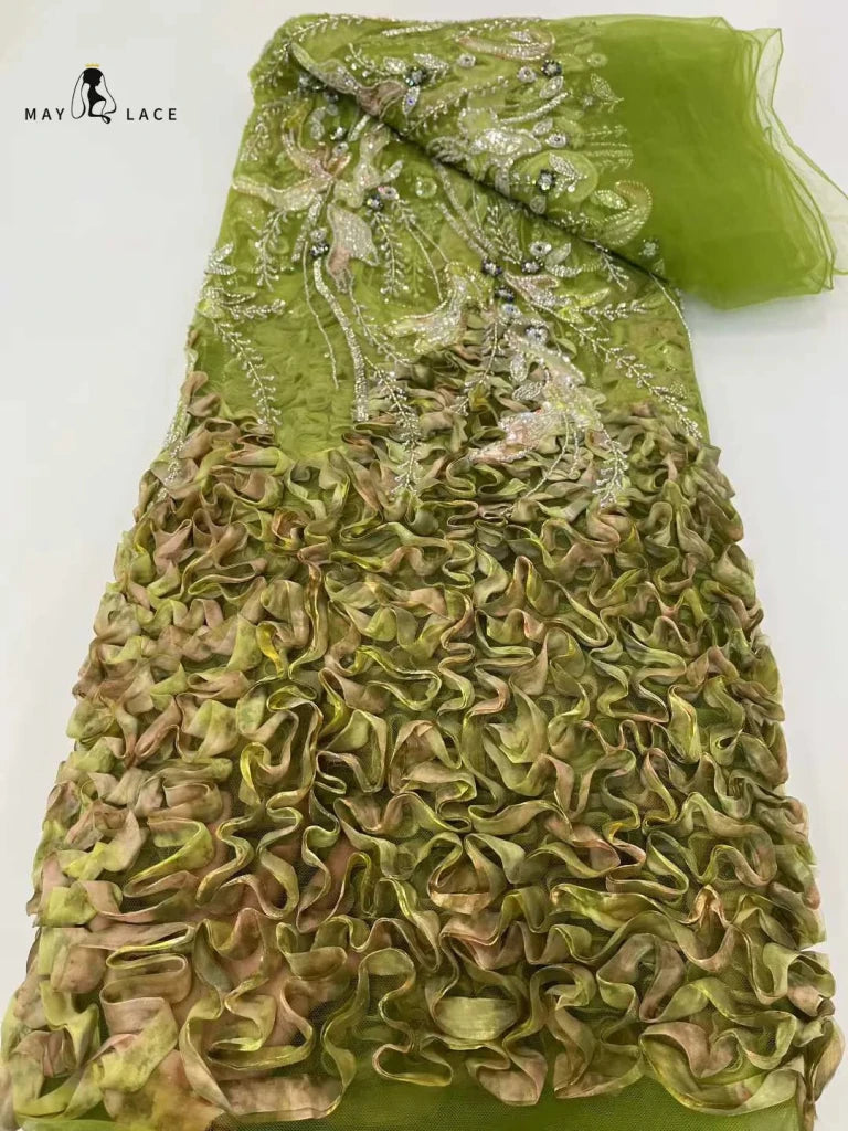 Flower Fabric Nigerian African Fabric for Couture Sewing – Wedding, Evening & Prom Dress - Free Delivery Worldwide only at Flexi Africa