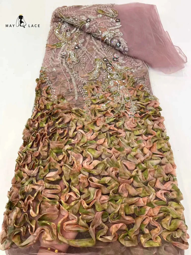 Flower Fabric Nigerian African Fabric for Couture Sewing – Wedding, Evening & Prom Dress - Free Delivery Worldwide only at Flexi Africa