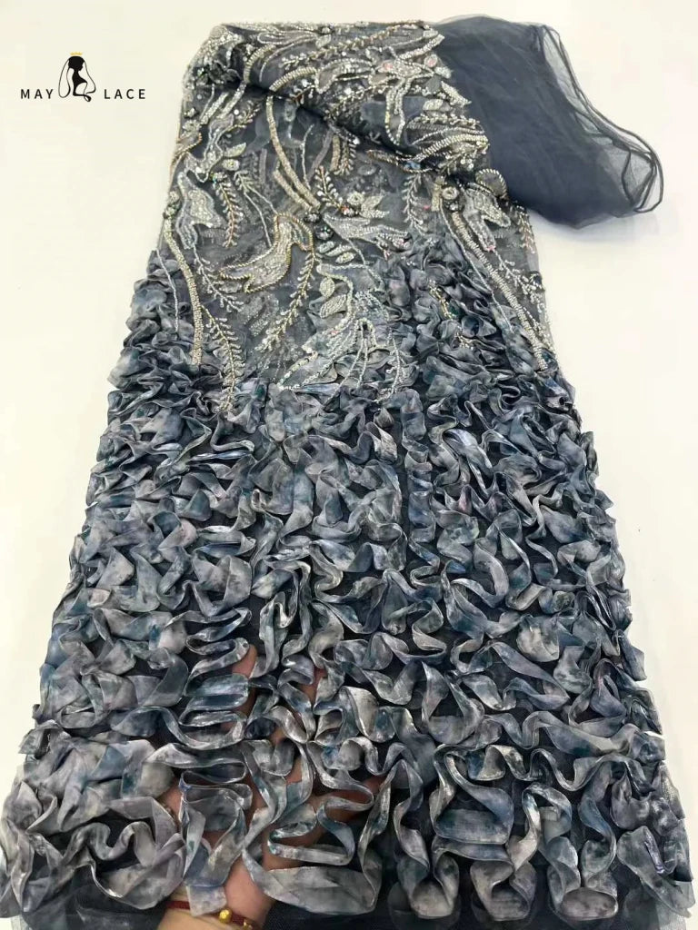 Flower Fabric Nigerian African Fabric for Couture Sewing – Wedding, Evening & Prom Dress - Free Delivery Worldwide only at Flexi Africa