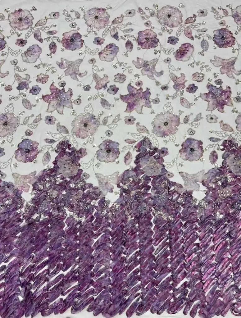 Flower Fabric Nigerian African Fabric for Couture Sewing – Wedding, Evening & Prom Dress - Free Delivery Worldwide only at Flexi Africa