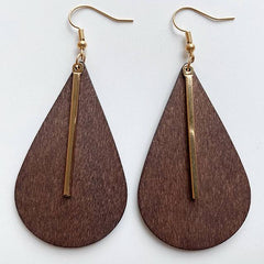 Handmade Zinc Alloy Geometric Wood Earrings - Trendy African Jewelry for Women - Flexi Africa offers Free Delivery Worldwide