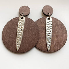 Handmade Zinc Alloy Geometric Wood Earrings - Trendy African Jewelry for Women - Flexi Africa offers Free Delivery Worldwide