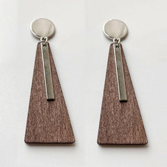 Handmade Zinc Alloy Geometric Wood Earrings - Trendy African Jewelry for Women - Flexi Africa offers Free Delivery Worldwide