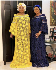 Houseofsd 2024 New Fashion African Style Lace Maxi Dress Traditional Muslim Abaya With Inner & Scarf For Ladies - Free Delivery Worldwide only at Flexi Africa