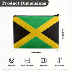 Jamaican Flag Pattern Cosmetic Bag, Portable Comestic Storage Pouch - Flexi Africa - Free Delivery Worldwide only at www.flexiafrica.com