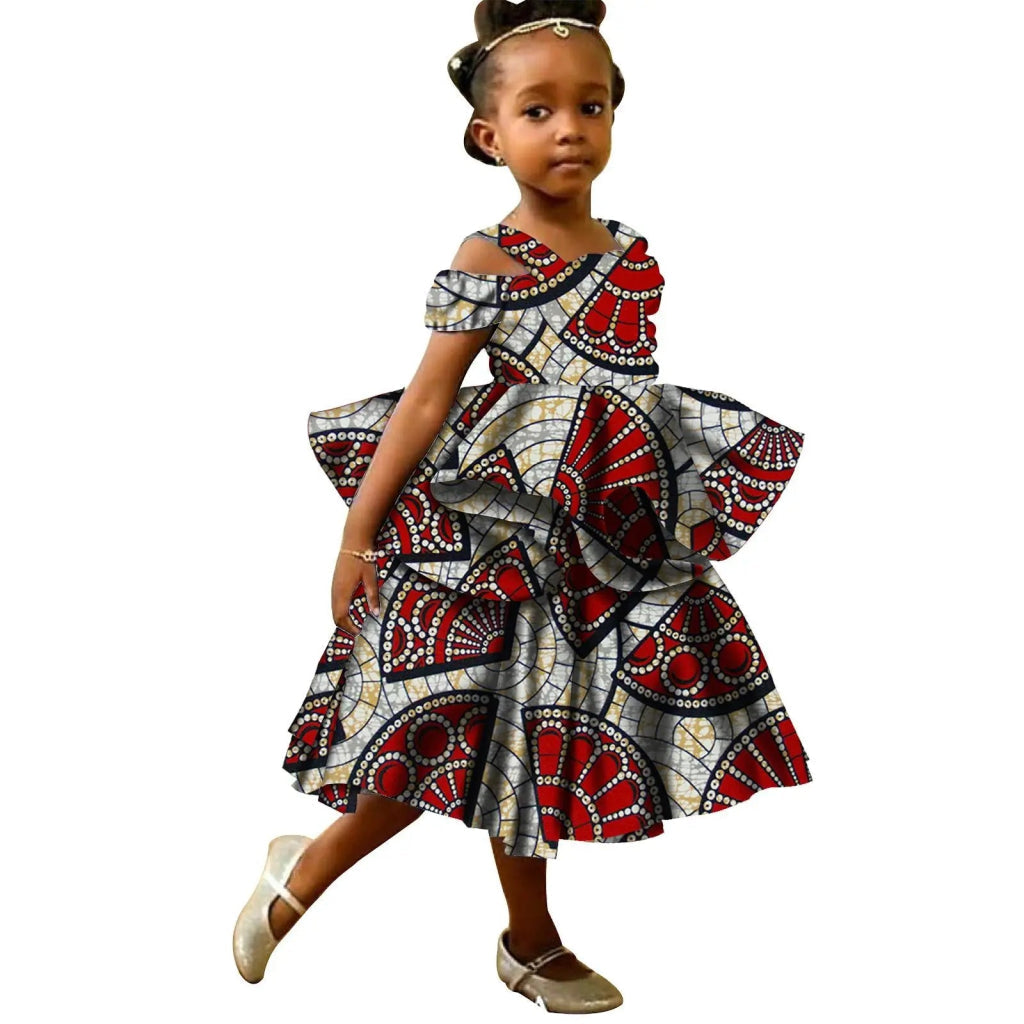 Kids African Print Princess Dress – Sleeveless Ankara Casual Mini Dress for Girls - Free Delivery Worldwide only at Flexi Africa