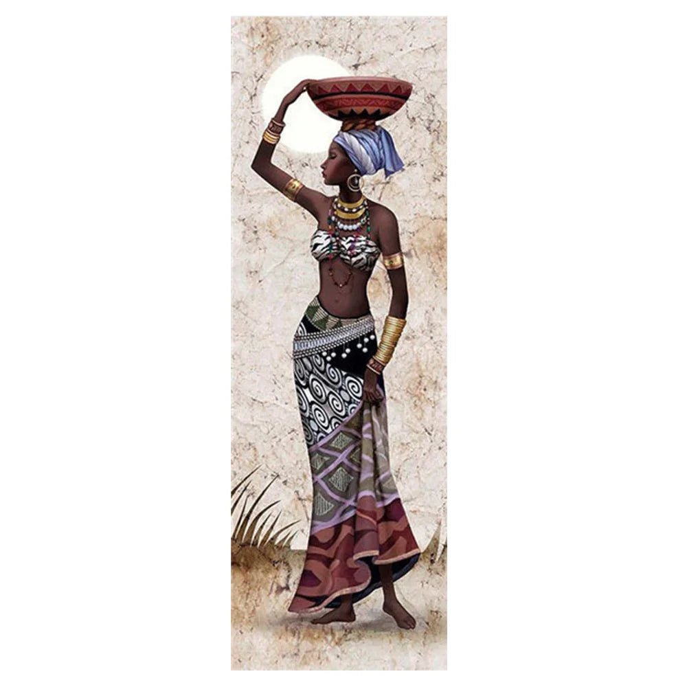 Large Size Portrait African Women Canvas Painting Hanging Posters and Prints Wall Art Pictures Living Room Home Decor (No Frame) - Flexi Africa - Flexi Africa offers Free Delivery Worldwide - Vibrant African traditional clothing showcasing bold prints and intricate designs