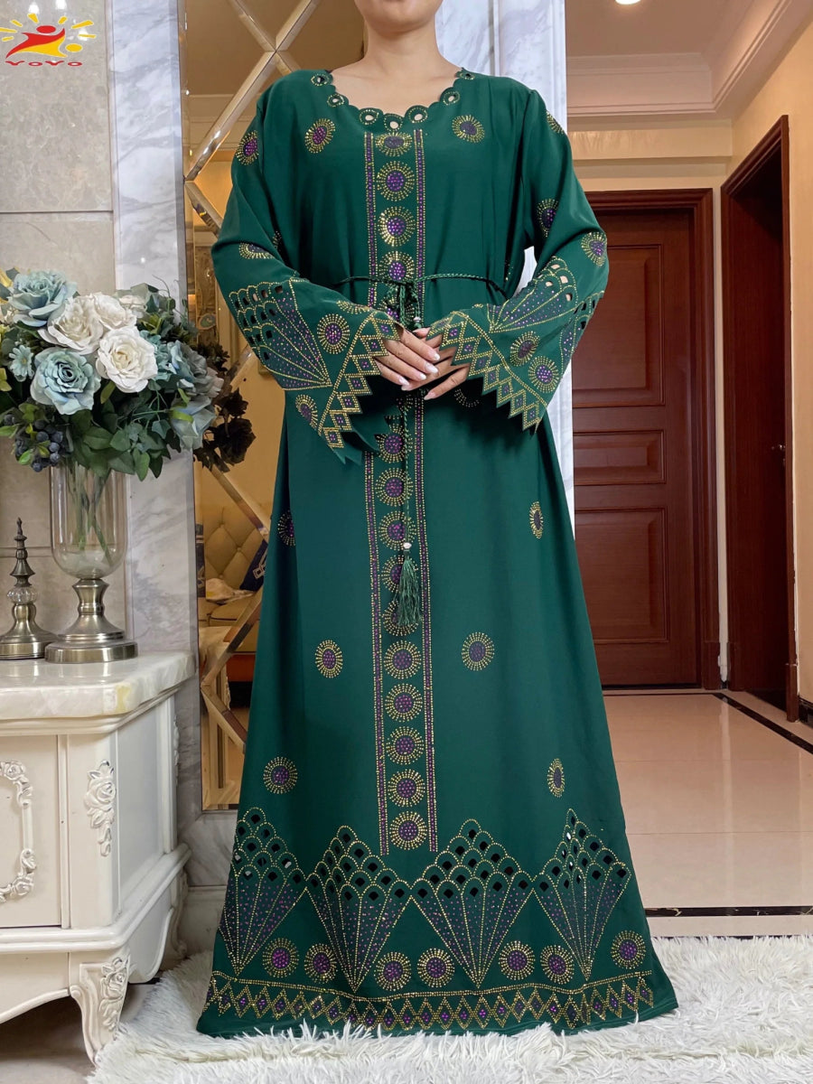 Latest Women Elegant Autumn Dresses Dubai Party Outfits Long Sleeve Dashiki Muslim Women High - grade Comfort Fabric African Abaya - Free Delivery Worldwide only at Flexi Africa