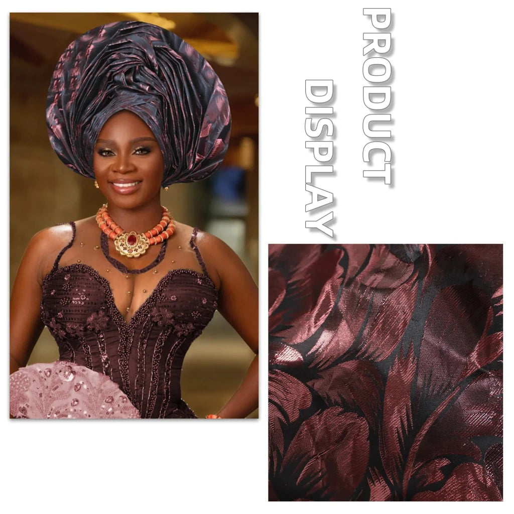 Luxury African Auto Gele Headwrap – High - Quality Wedding & Party Turban for Women - Free Delivery Worldwide only at Flexi Africa