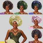 Luxury African Auto Gele Headwrap – High - Quality Wedding & Party Turban for Women - Free Delivery Worldwide only at Flexi Africa