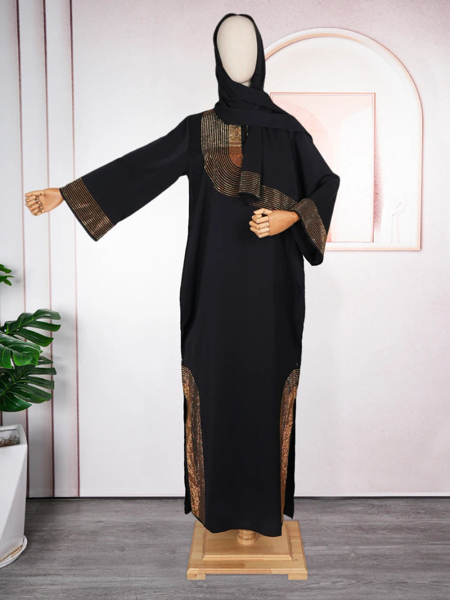 Luxury African Caftan Dress for Women – Boubou Djellaba Robe for Evening Parties - Free Delivery Worldwide only at Flexi Africa