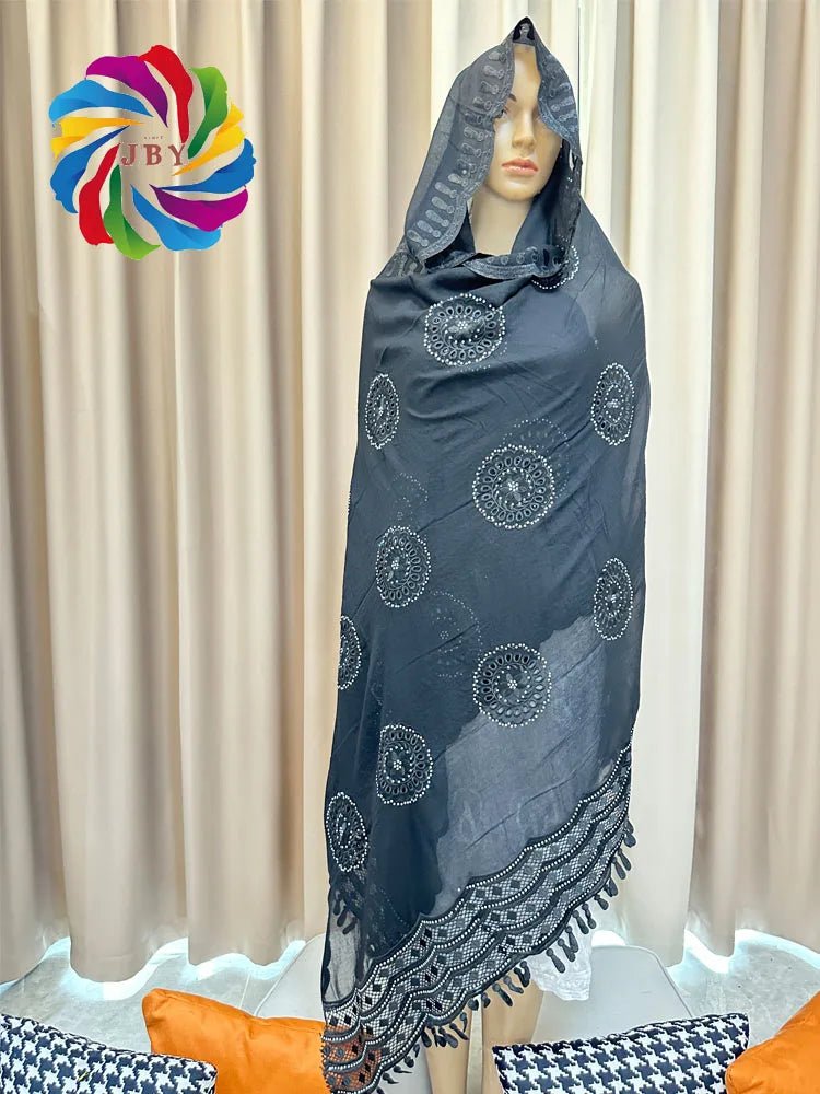 Luxury Cotton African Scarf – Muslim Women’s Hijab Shawl - Free Delivery Worldwide only at Flexi Africa