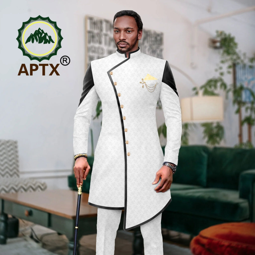 Men’s African Bazin Riche Suit | Wedding, Business & Party Formal Attire - Free Delivery Worldwide only at Flexi Africa