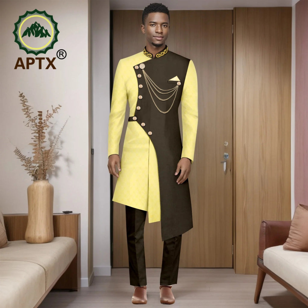 Men’s African Dashiki Suit Set – Modern Two - Piece Top & Pants Outfit - Free Delivery Worldwide only at Flexi Africa