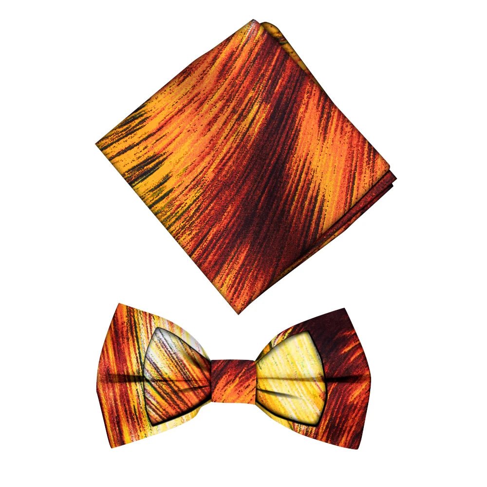 Men’s African Print Cotton Bow Tie and Kerchief – Bohemian Style Gift Set - Free Delivery Worldwide only at Flexi Africa