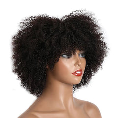 Natural Black Afro Kinky Curly Wig: Short Pixie Style for Black Women - Flexi Africa - Flexi Africa offers Free Delivery Worldwide - Vibrant African traditional clothing showcasing bold prints and intricate designs