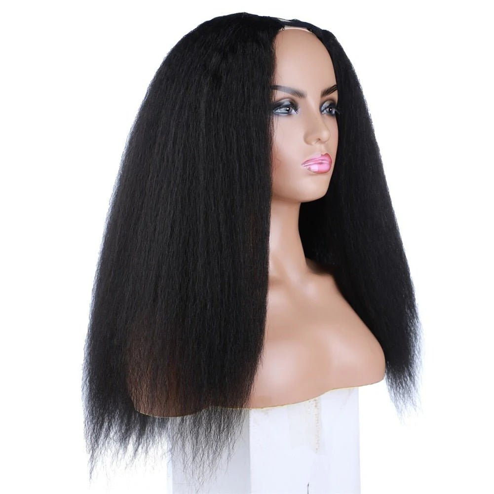 Natural Black U - Part Wig Heat Resistant Synthetic Hair 16 - 22" - Free Delivery Worldwide only at Flexi Africa