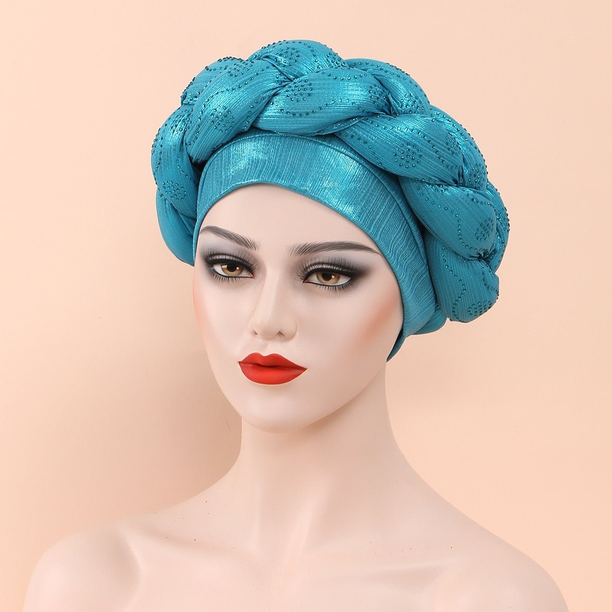 New Ready to Wear African Headtie Diamonds Glitter Women Turban Caps Bonnet Hats Female Autogeles - Flexi Africa - Shipping