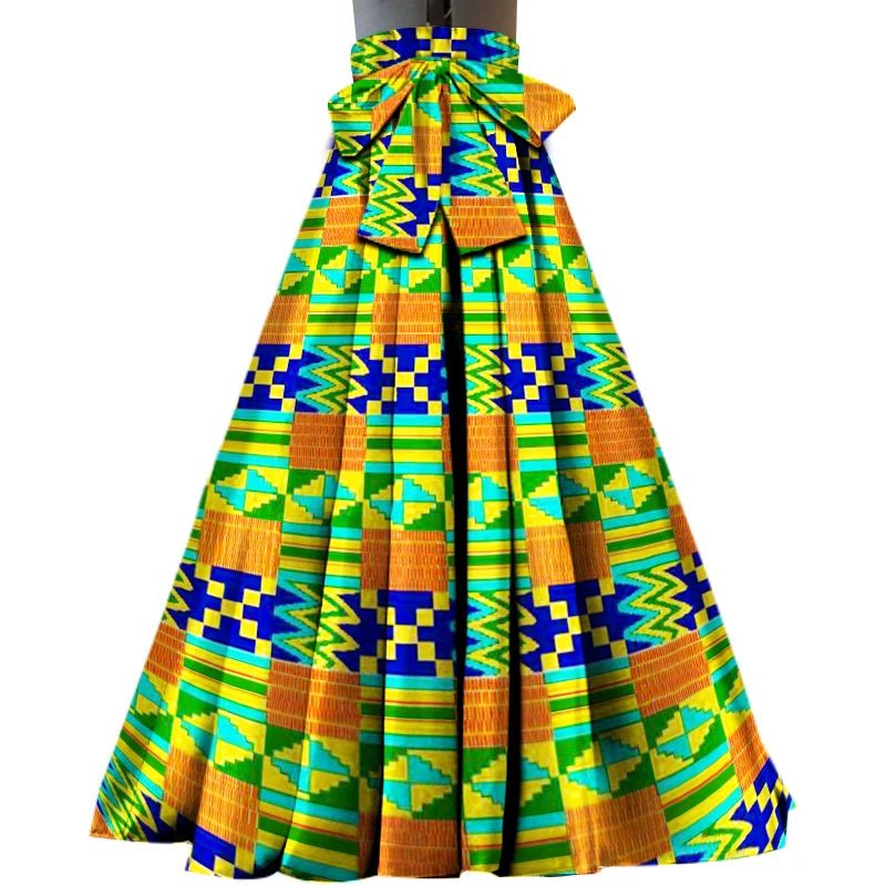 ON SALE!!! youth maxi skirt, African kente design Maxi Skirt With Pockets High Waist Ethnic Clothing Ankara Long Wax Skirt - Free Delivery Worldwide only at Flexi Africa