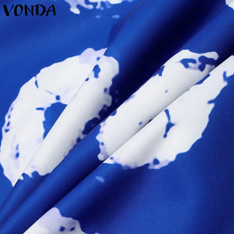 Buy Women Maxi Dress Summer Long Party Vestidos Vintage Printed Sundress Casual V-Neck Robe for only $21.49 at Flexi Africa!