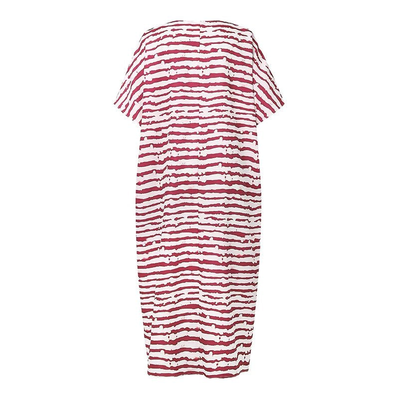 Buy Women Maxi Dress Summer Long Party Vestidos Vintage Printed Sundress Casual V-Neck Robe for only $21.49 at Flexi Africa!