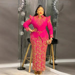 Plus Size African Ankara Long Evening Dress Elegant Women’s Wedding & Party Gown - Free Delivery Worldwide only at Flexi Africa