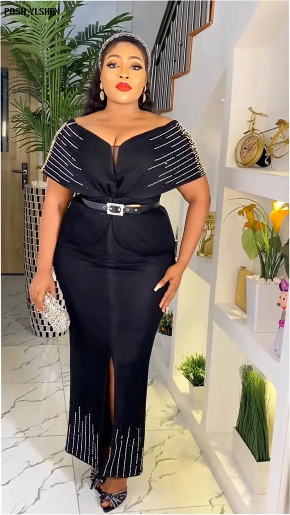 Plus Size African Dress for Women Dashiki Print Elegant Maxi Long Party Gown - Free Delivery Worldwide only at Flexi Africa