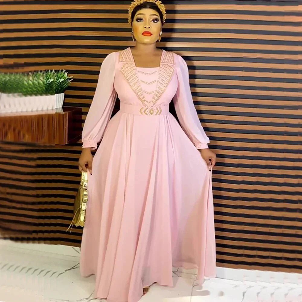 Plus Size African Maxi Evening Party Dress for Women: Elegance Meets Comfort - Free Delivery Worldwide only at Flexi Africa