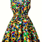 Plus Size Women's Fitted Waist Belt Dress – Flattering Elegant Curve - Enhancing Design - Free Delivery Worldwide only at Flexi Africa