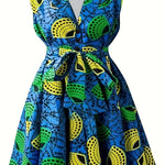 Plus Size Women's Fitted Waist Belt Dress – Flattering Elegant Curve - Enhancing Design - Free Delivery Worldwide only at Flexi Africa