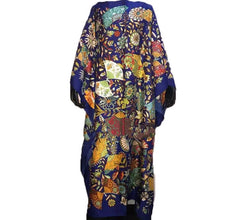 Popular Kuwait Printed мусульманская мода Silk Bohemian lady maxi dresses african dress women Plus size Summer Kaftan full dress - Free Delivery Worldwide only at Flexi Africa