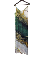 Printed V - 2PC- Women's Suspender Maxi Dress & Long Sleeve Cardigan - Free Delivery Worldwide only at Flexi Africa